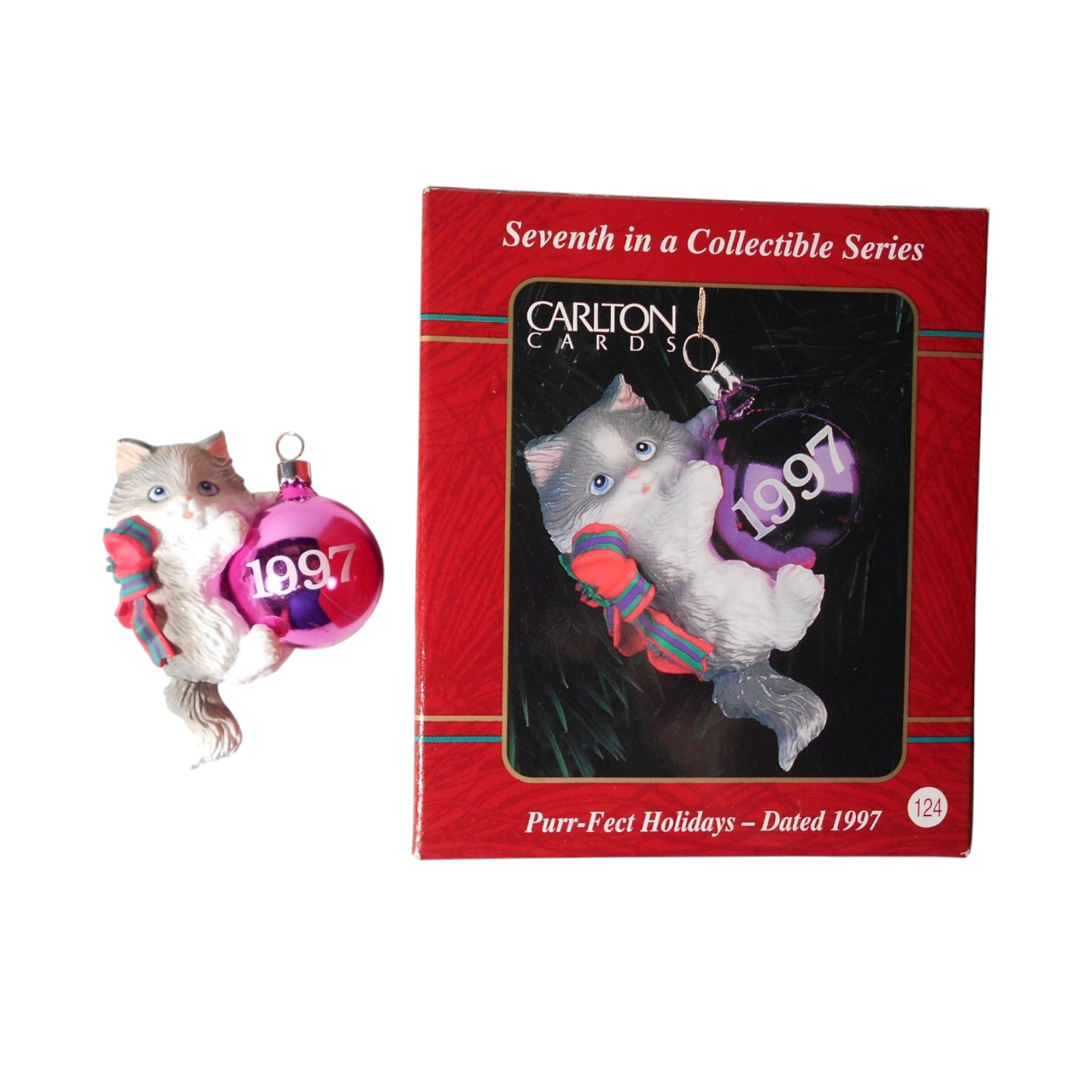 1997 Purr-Fect Holidays Carlton Cards Ornaments (Kitten) CXOR-123W