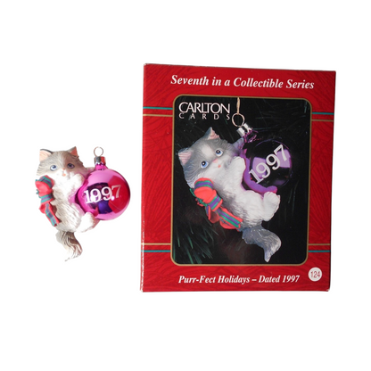 1997 Purr-Fect Holidays Carlton Cards Ornaments (Kitten) CXOR-123W