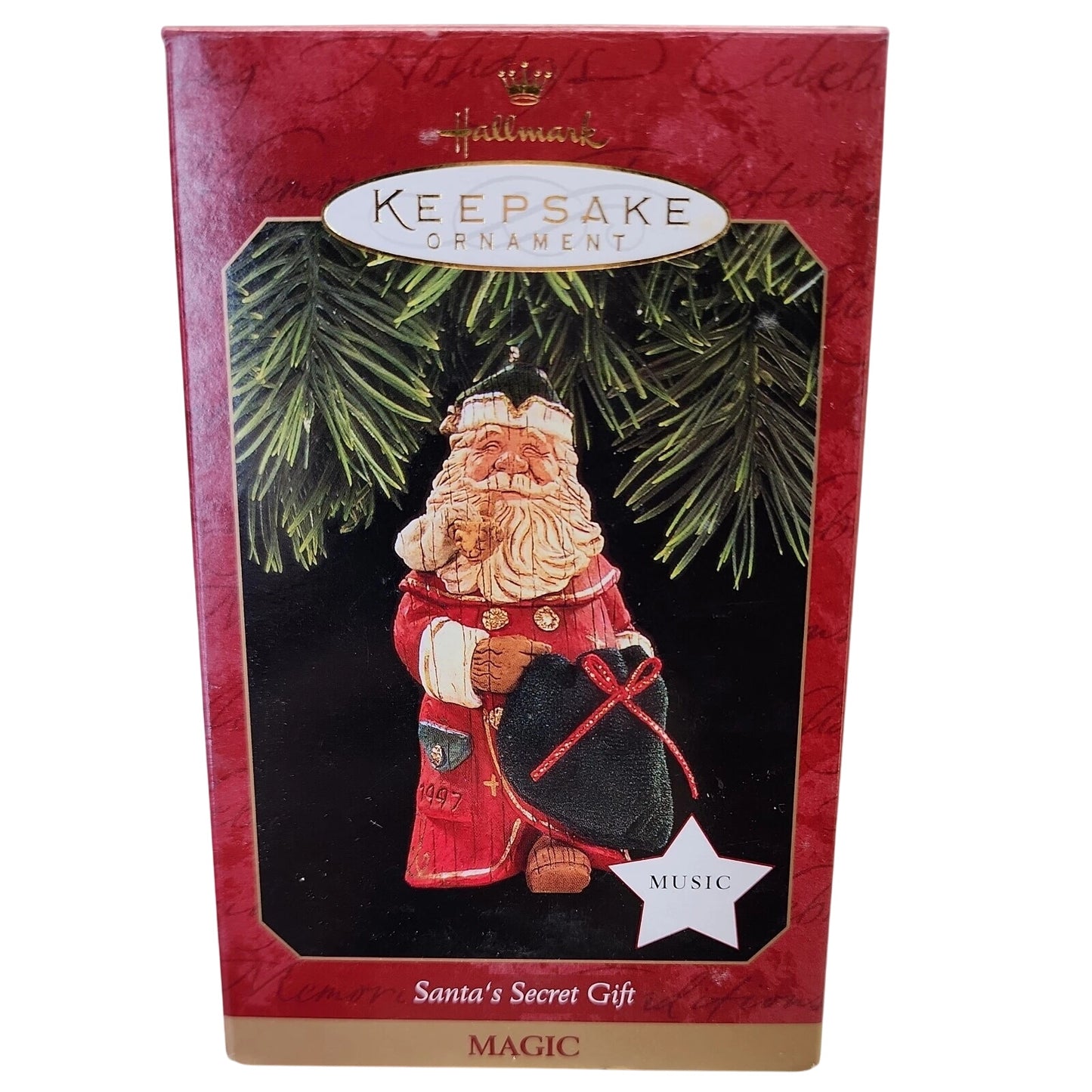 1997 Santa's Secret Gift Hallmark Ornament (Santa Claus) QLX7455