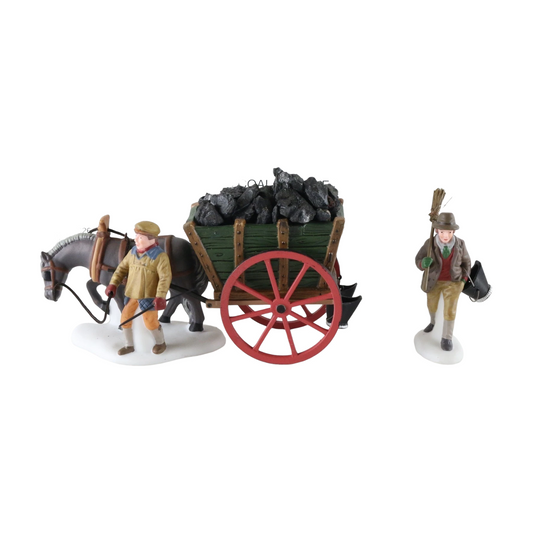 1997 Delivering Coal for the Hearth Set of 2 Handpanted Porcelain Accessories Department 56 58326 Image1