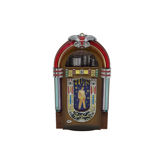 1997 Elvis Lights and Music Play Two Songs 3rd in a Collectible Series "Here Comes Santa Claus" & "Winter Wonderland" Carlton Cards Ornaments (Elvis Presley) CXOR-093W Image1