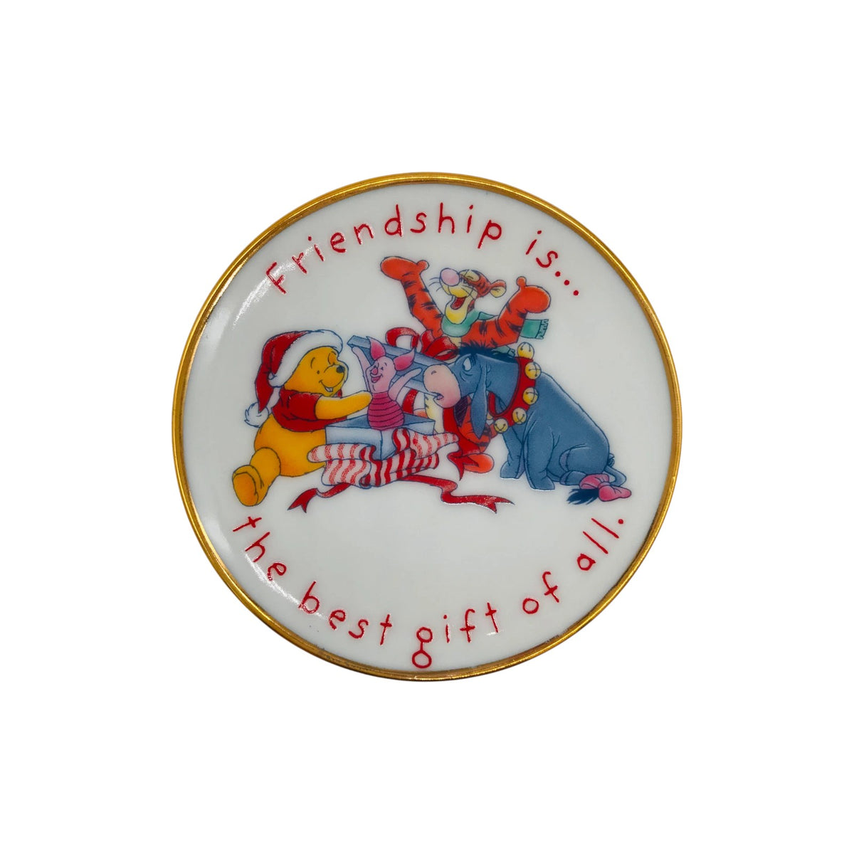 1997 Gift of Friendship - Winnie the Pooh Plate Hallmark Ornament (Winnie the Pooh) QXE6835 Image1