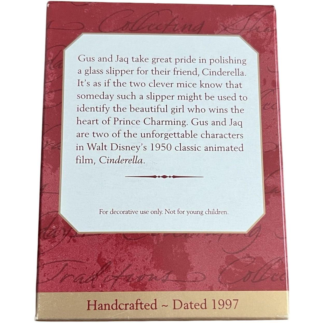 1997 Gus and Jaq Hallmark Ornament (Cinderella) QXD4052