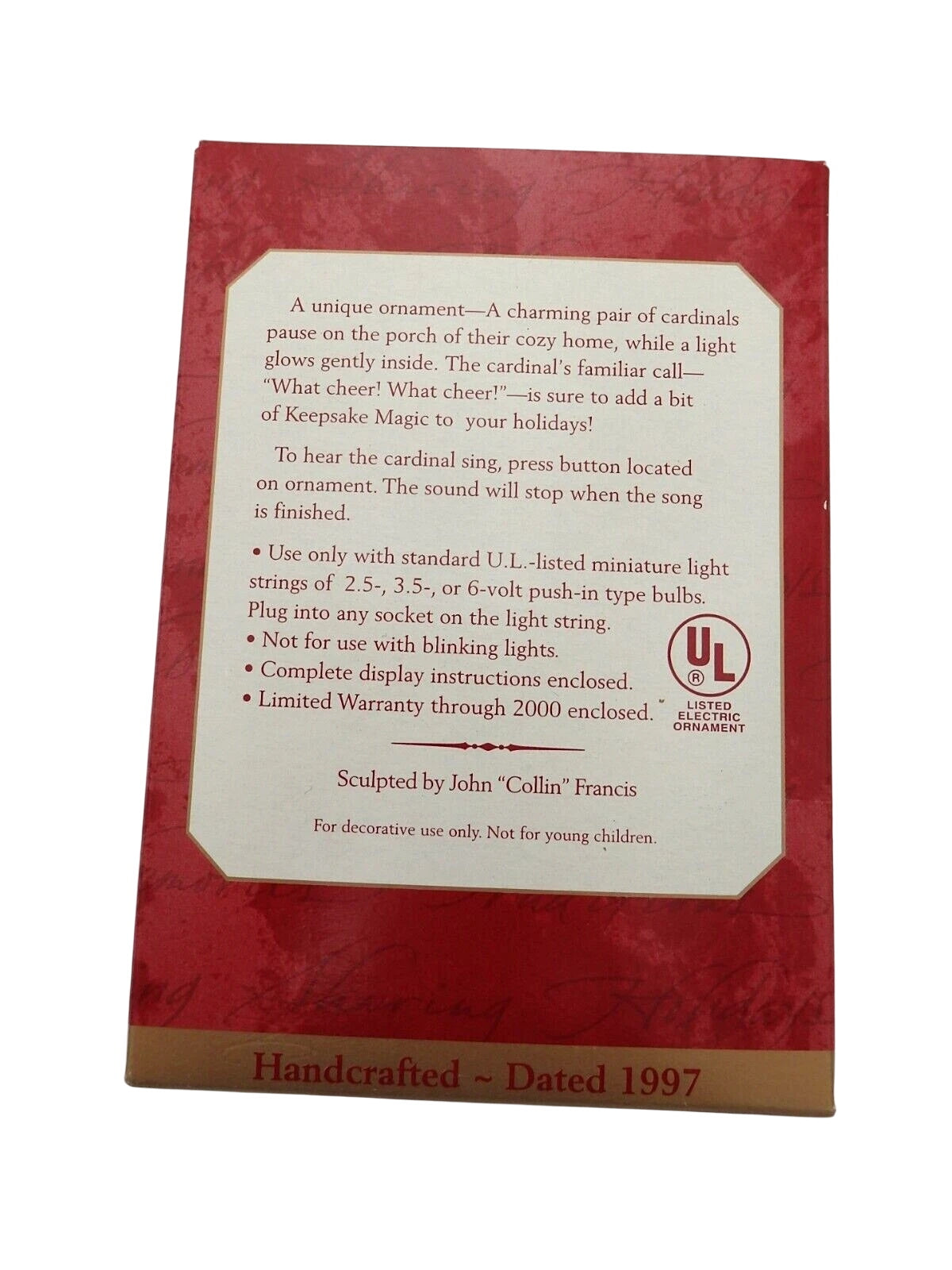 1997 Holiday Serenade Hallmark Ornament (Bird) QLX7485