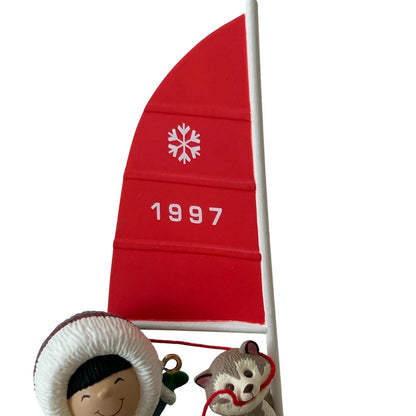 1997 Ice Sail Boat Hallmark Ornament (Frosty Friends) QX6255