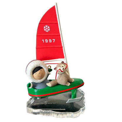 1997 Ice Sail Boat Hallmark Ornament (Frosty Friends) QX6255