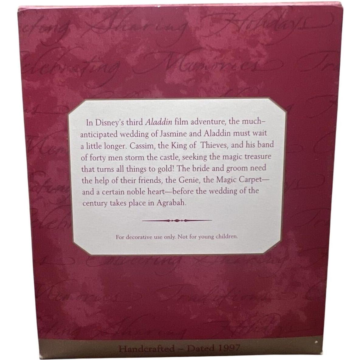 1997 Jasmine and Aladdin Hallmark Ornament (Aladdin and the King of Thieves) QXD4062