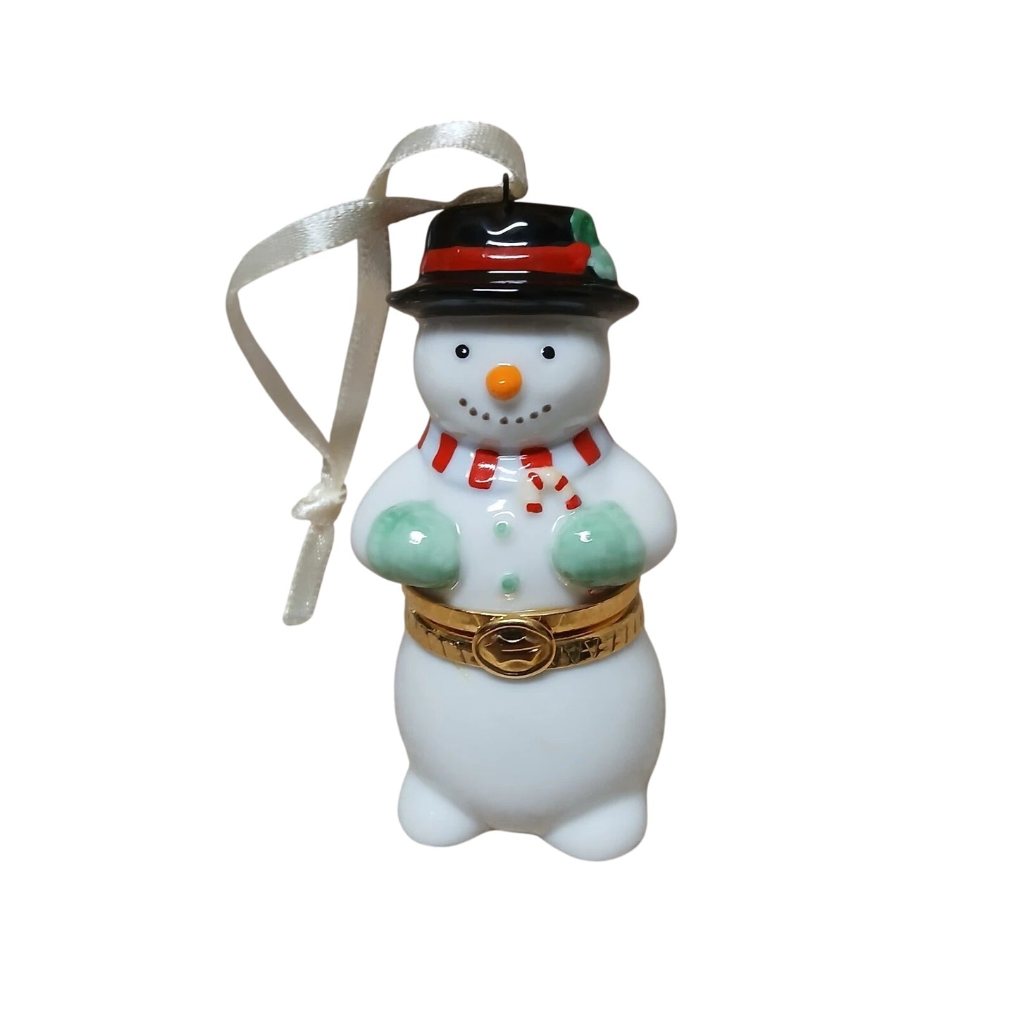 1997 Porcelain Hinged Box Hallmark Ornament (Snowmen) QX6772 Image1