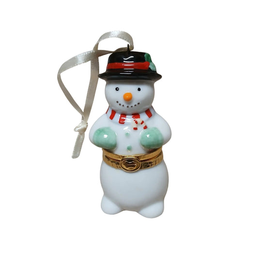 1997 Porcelain Hinged Box Hallmark Ornament (Snowmen) QX6772 Image1