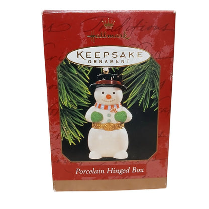 1997 Porcelain Hinged Box Hallmark Ornament (Snowmen) QX6772 Image2