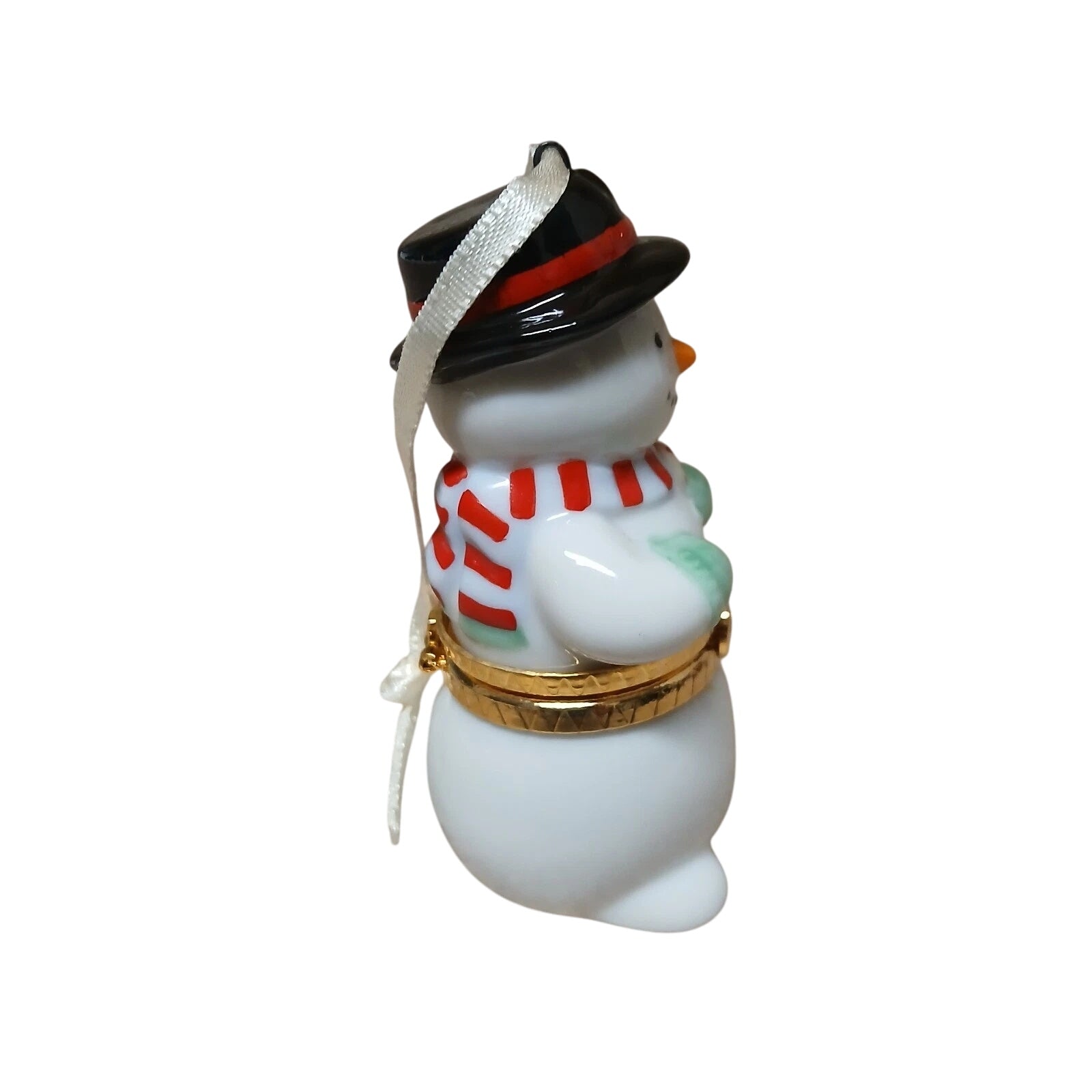 1997 Porcelain Hinged Box Hallmark Ornament (Snowmen) QX6772 Image3
