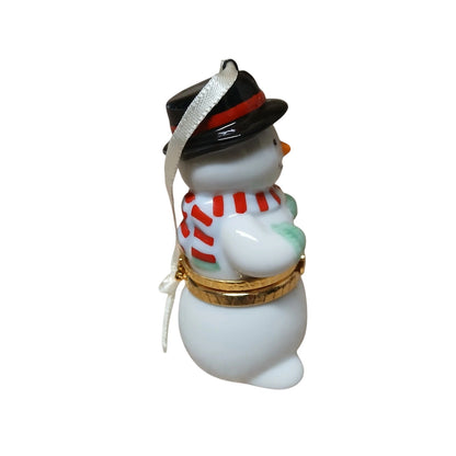 1997 Porcelain Hinged Box Hallmark Ornament (Snowmen) QX6772 Image3