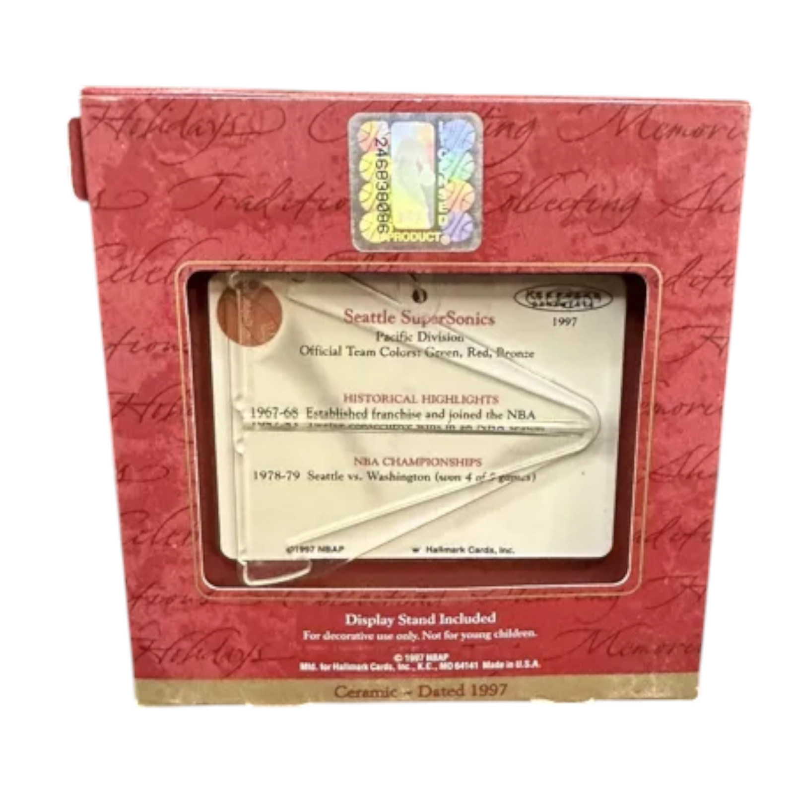 1997 Seattle Supersonics Hallmark Ornament (NBA) QSR1295