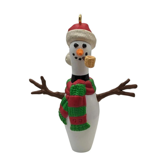 1997 Snow Bowling Hallmark Ornament (Snowman) QX6395 Image1