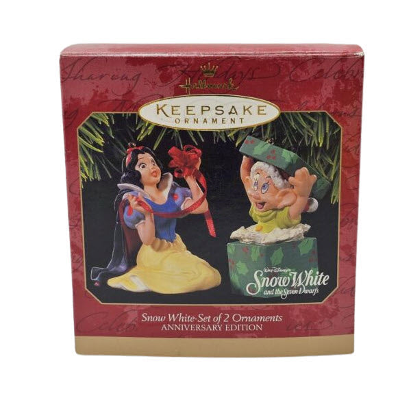 1997 Snow White-Set of 2 Ornaments Hallmark Ornament (Walt Snow White and the Seven Dwarfs) QXD4055