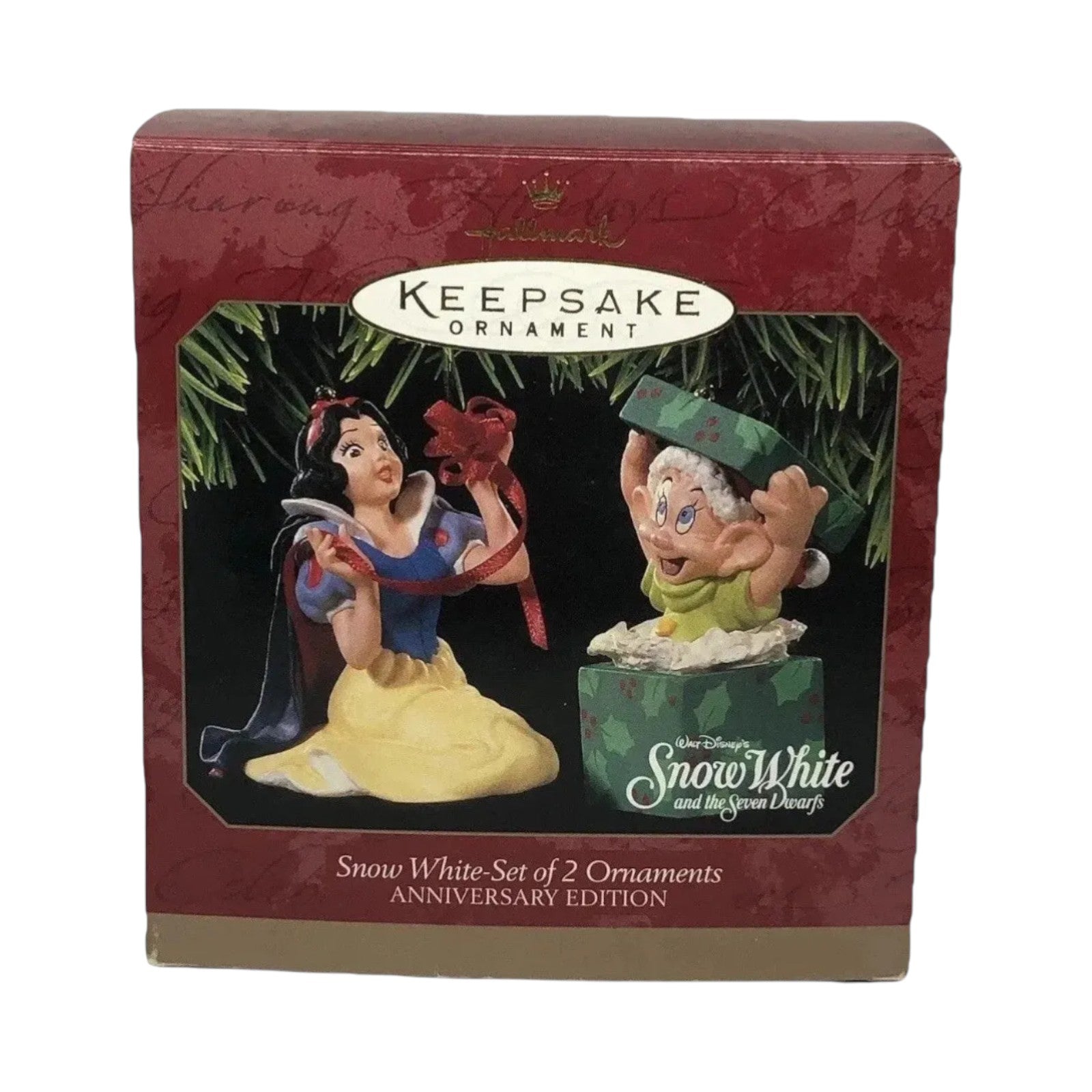 1997 Snow White-Set of 2 Ornaments Hallmark Ornament (Walt Snow White and the Seven Dwarfs) QXD4055 Image2
