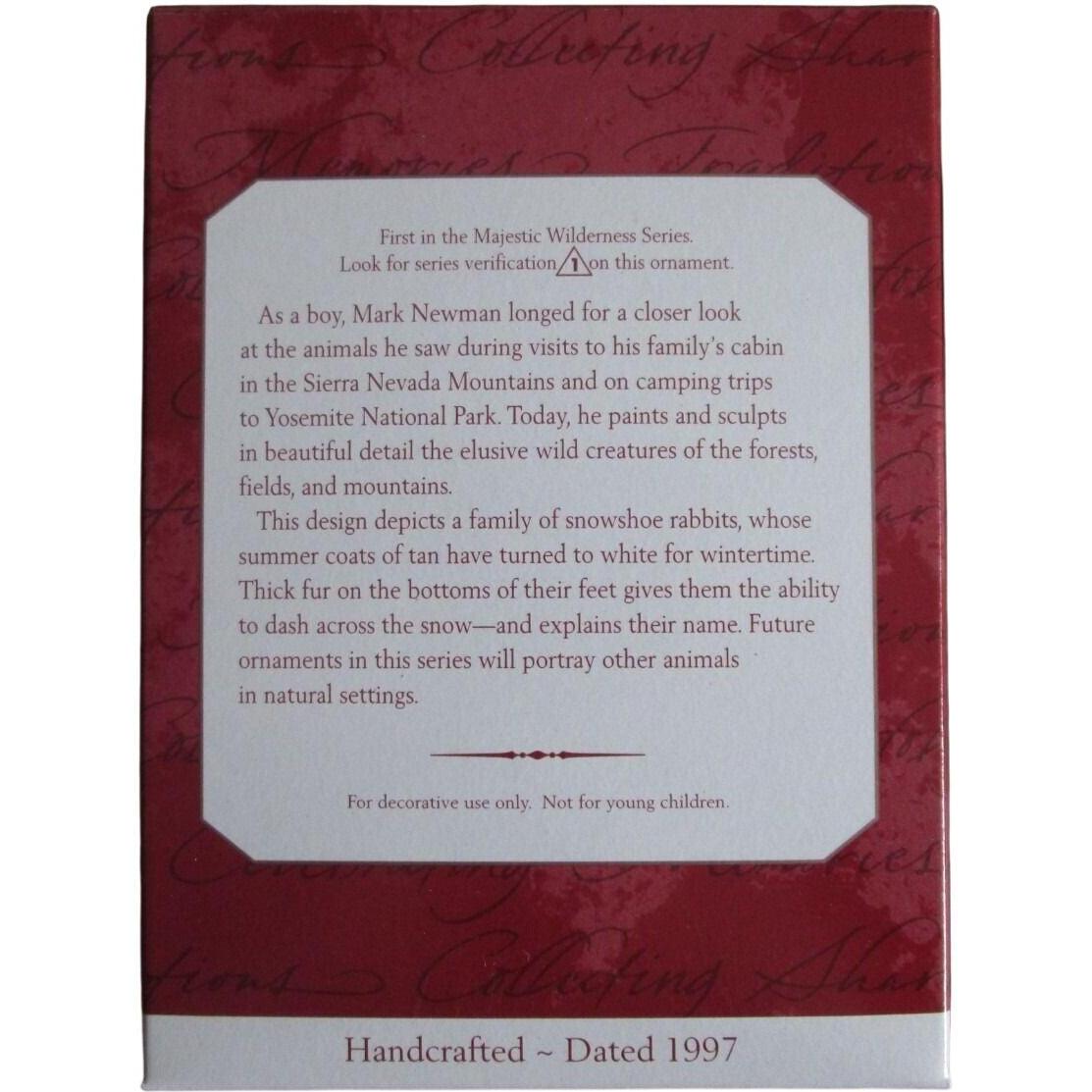 1997 Snowshoe Rabbits in Winter Hallmark Ornament (Majestic Wilderness) QX5694