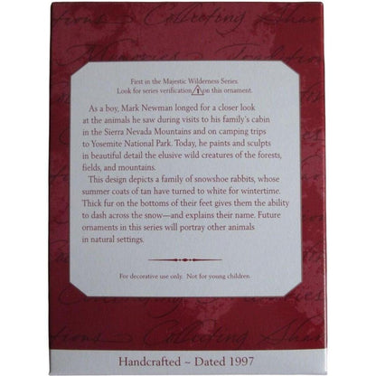 1997 Snowshoe Rabbits in Winter Hallmark Ornament (Majestic Wilderness) QX5694