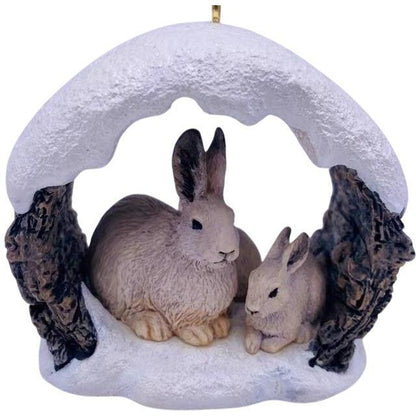 1997 Snowshoe Rabbits in Winter Hallmark Ornament (Majestic Wilderness) QX5694