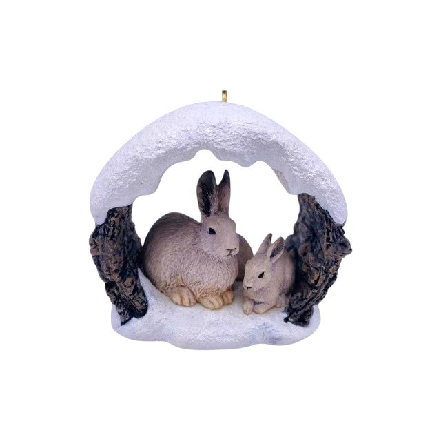 1997 Snowshoe Rabbits in Winter Hallmark Ornament (Majestic Wilderness) QX5694 Image1