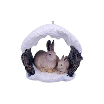 1997 Snowshoe Rabbits in Winter Hallmark Ornament (Majestic Wilderness) QX5694 Image1