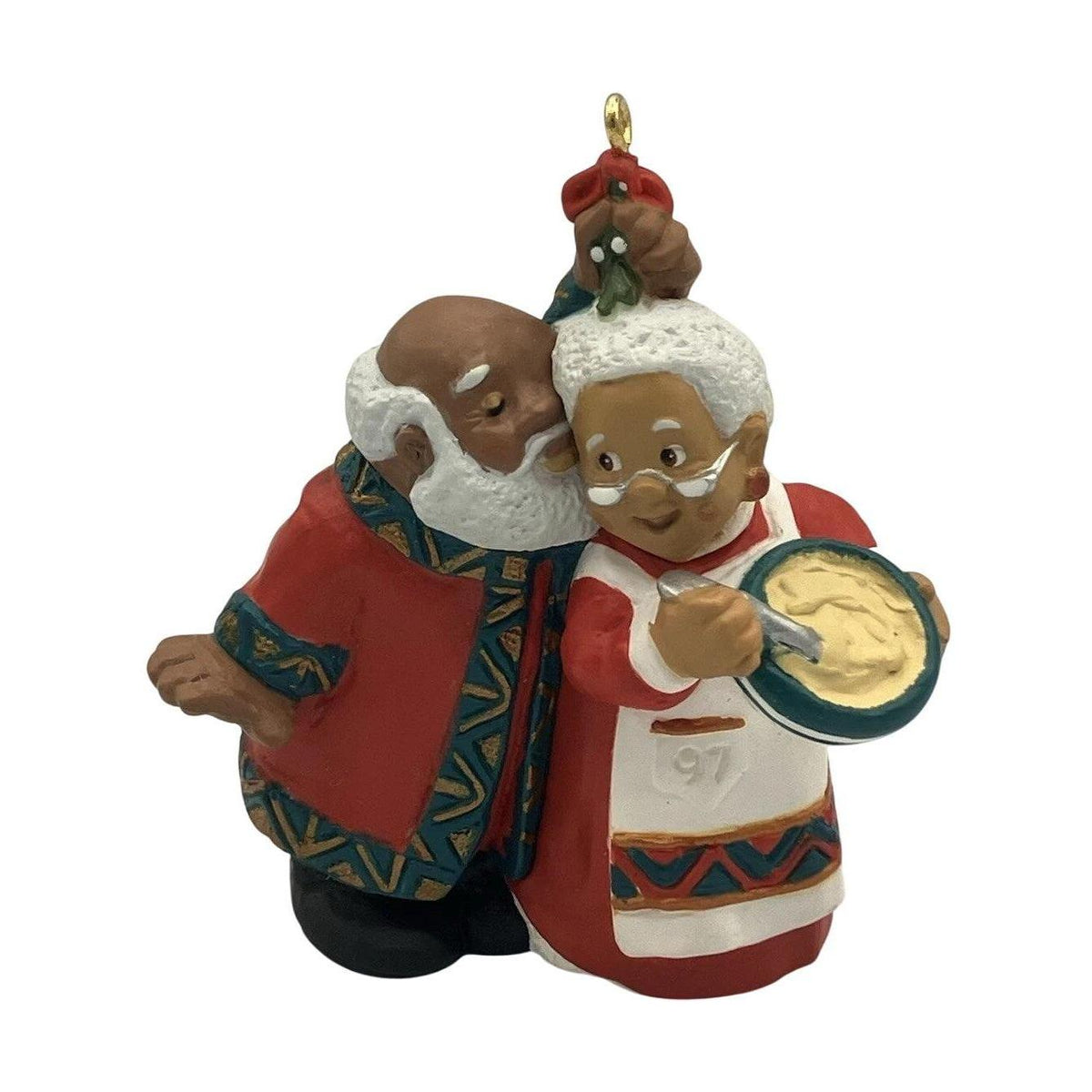 1997 Stealing a Kiss Hallmark Ornament (Santa Claus) QX6555 Image1