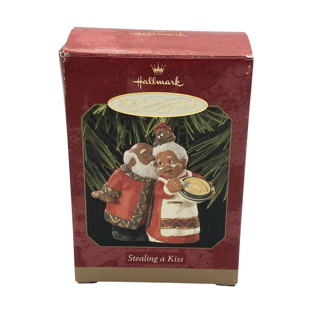 1997 Stealing a Kiss Hallmark Ornament (Santa Claus) QX6555 Image2