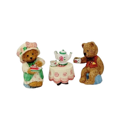 1997 Tea Time - 3 - Piece Set Hallmark Ornament (Merry Miniatures) QSM8542