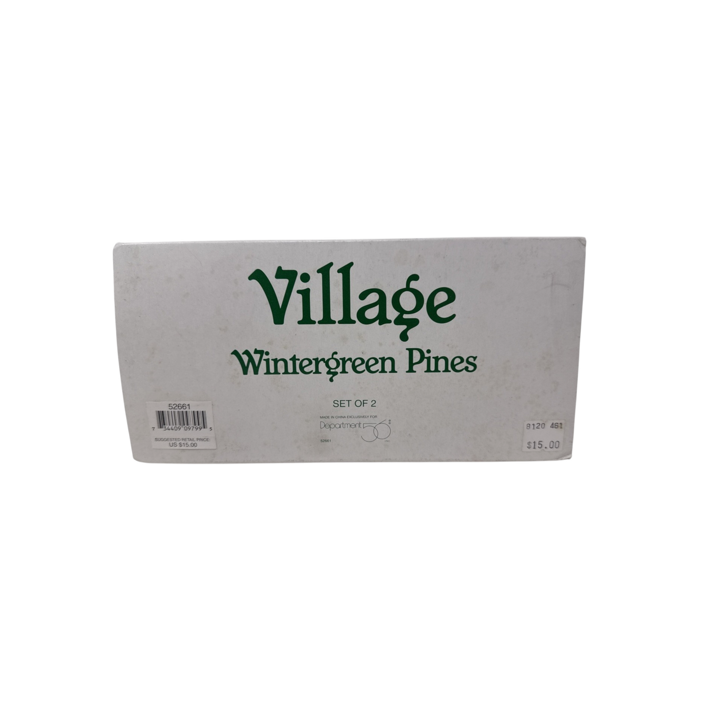 1997 “Wintergreen Pines Set of 2” – Village Accessories Series Department 56 Item #52661 Image2