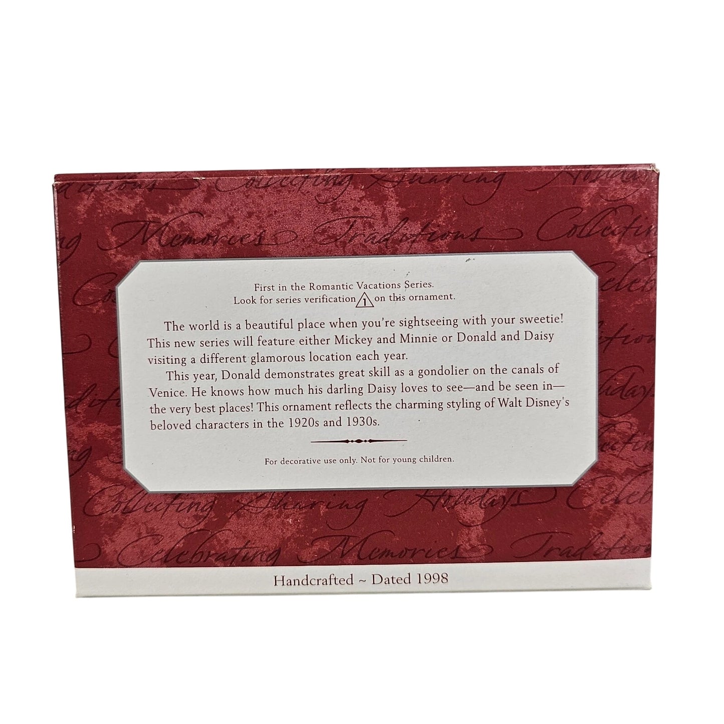 1998 Donald and Daisy in Venice Hallmark Ornament (Romantic Vacations) QXD4103