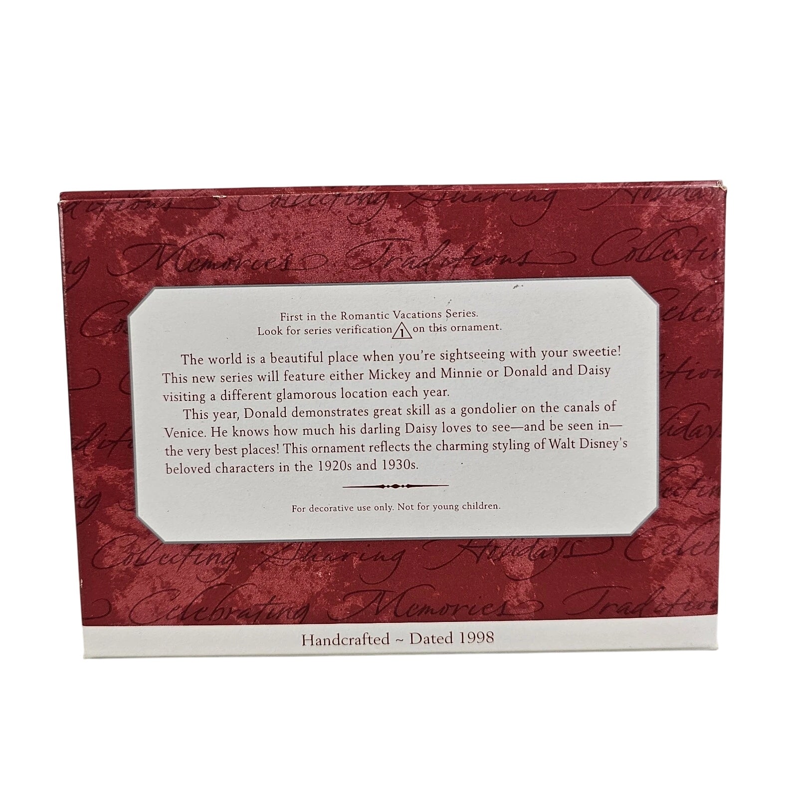 1998 Donald and Daisy in Venice Hallmark Ornament (Romantic Vacations) QXD4103