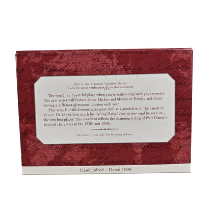 1998 Donald and Daisy in Venice Hallmark Ornament (Romantic Vacations) QXD4103