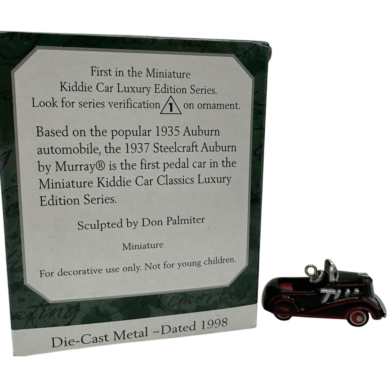 1998 Hallmark Ornament (1937) Steelcraft Auburn Hallmark Ornament (Miniature Kiddie Car Luxury Edition) QXM4143