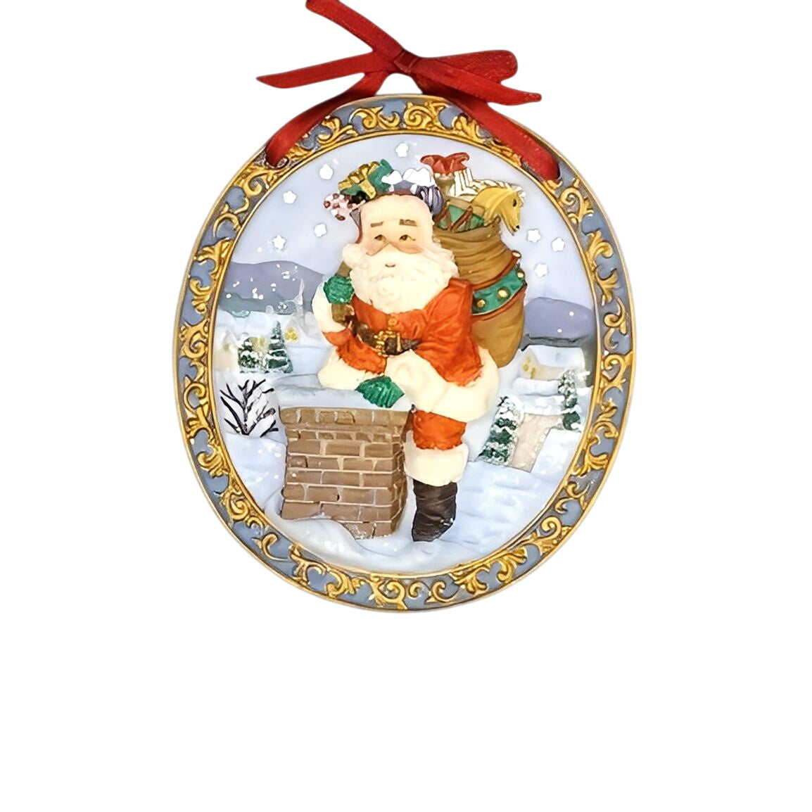 1998 Vintage Rooftop Visitor Carlton Cards Ornaments (Santa Claus) CXOR-133Y