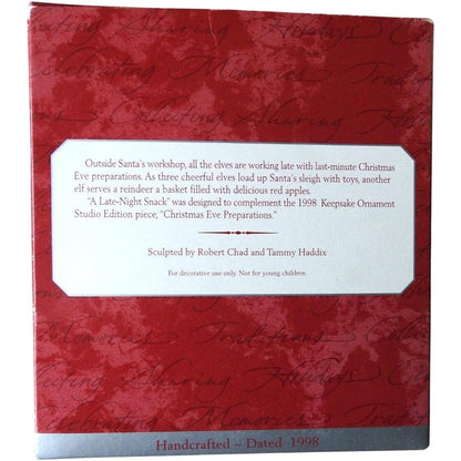 1998 A Late-Night Snack Hallmark Ornament (Reindeer) QXC4536