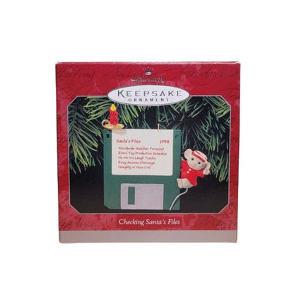 1998 Checking Santa's Files Hallmark Ornament (Mouse) QX6806