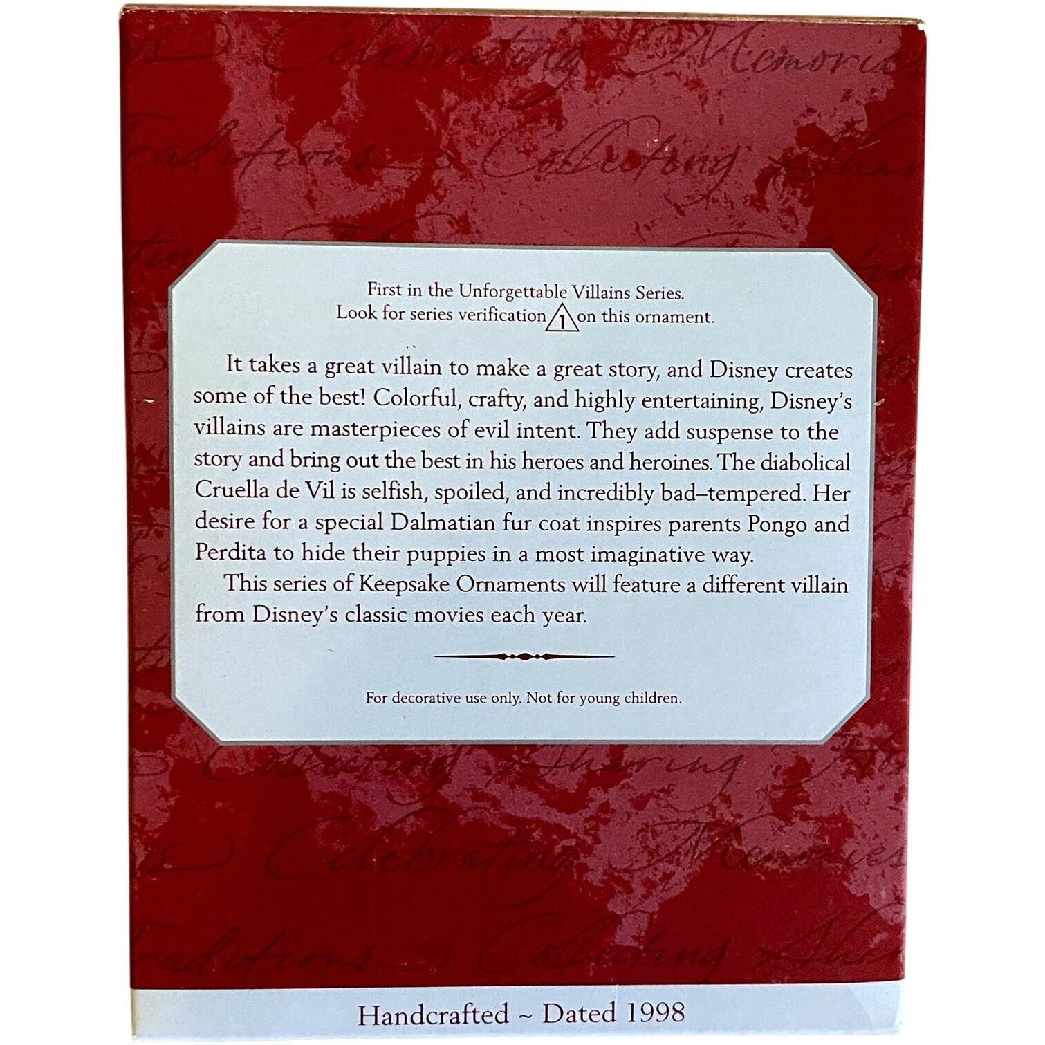1998 Cruella de Vil Hallmark Ornament (101 Dalmatians) QXD4063