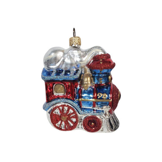 1998 Festive Locomotive Hallmark Ornament (Blown Glass) QBG6903