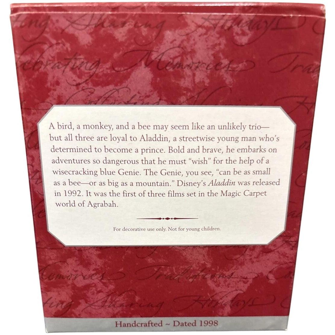 1998 Iago, Abu and the Genie Hallmark Ornament (Aladdin) QXD4076