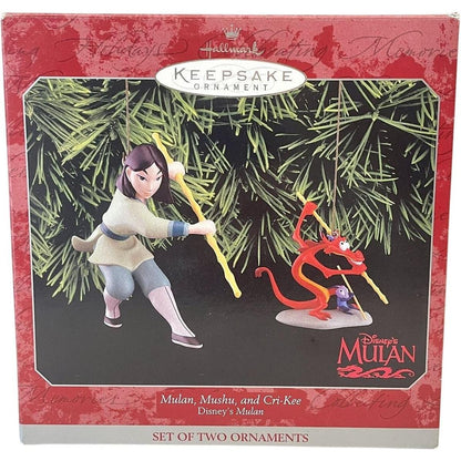 1998 Mulan, Mushu, and Cri-Kee Hallmark Ornament (Disney's Mulan) QXD4156