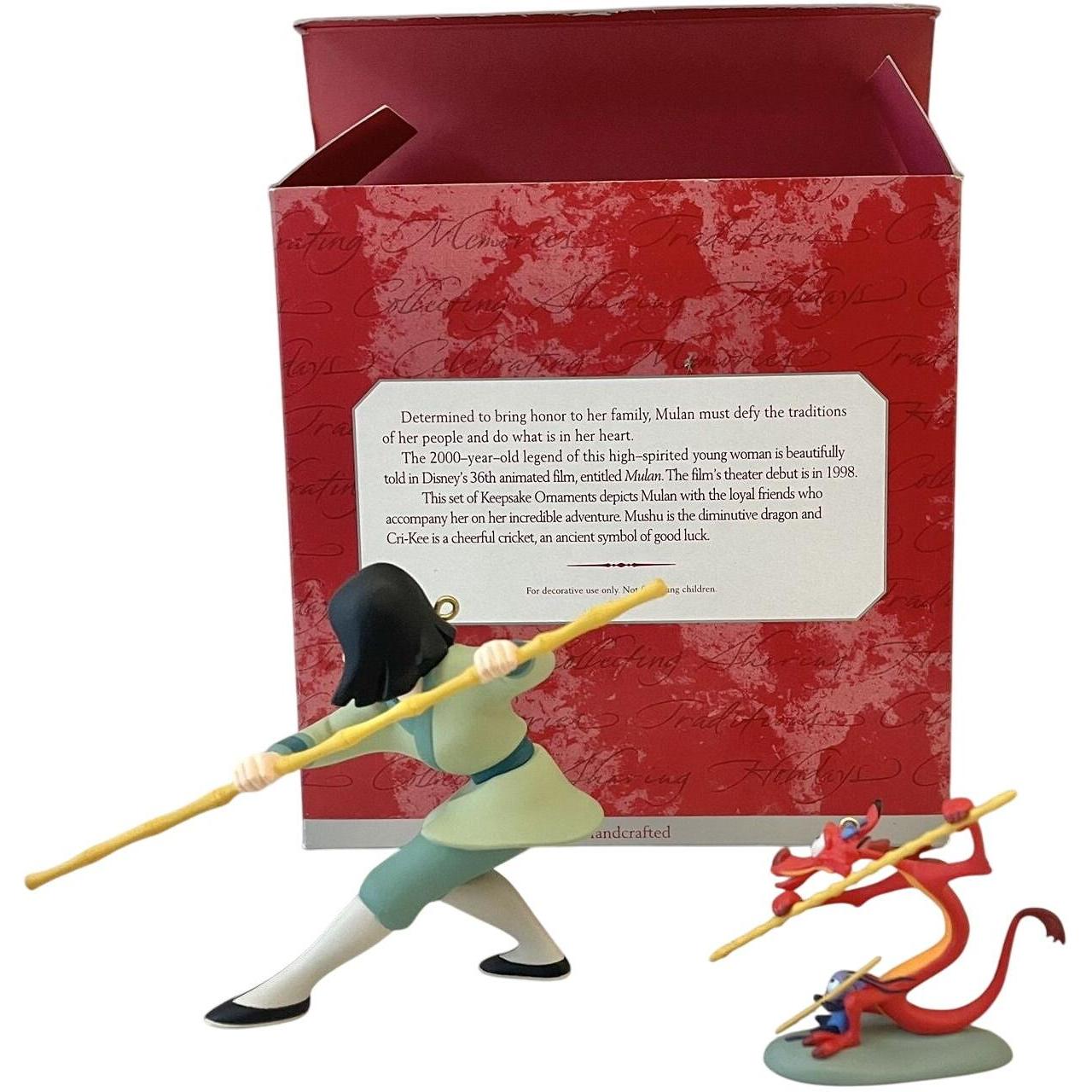 1998 Mulan, Mushu, and Cri-Kee Hallmark Ornament (Disney's Mulan) QXD4156
