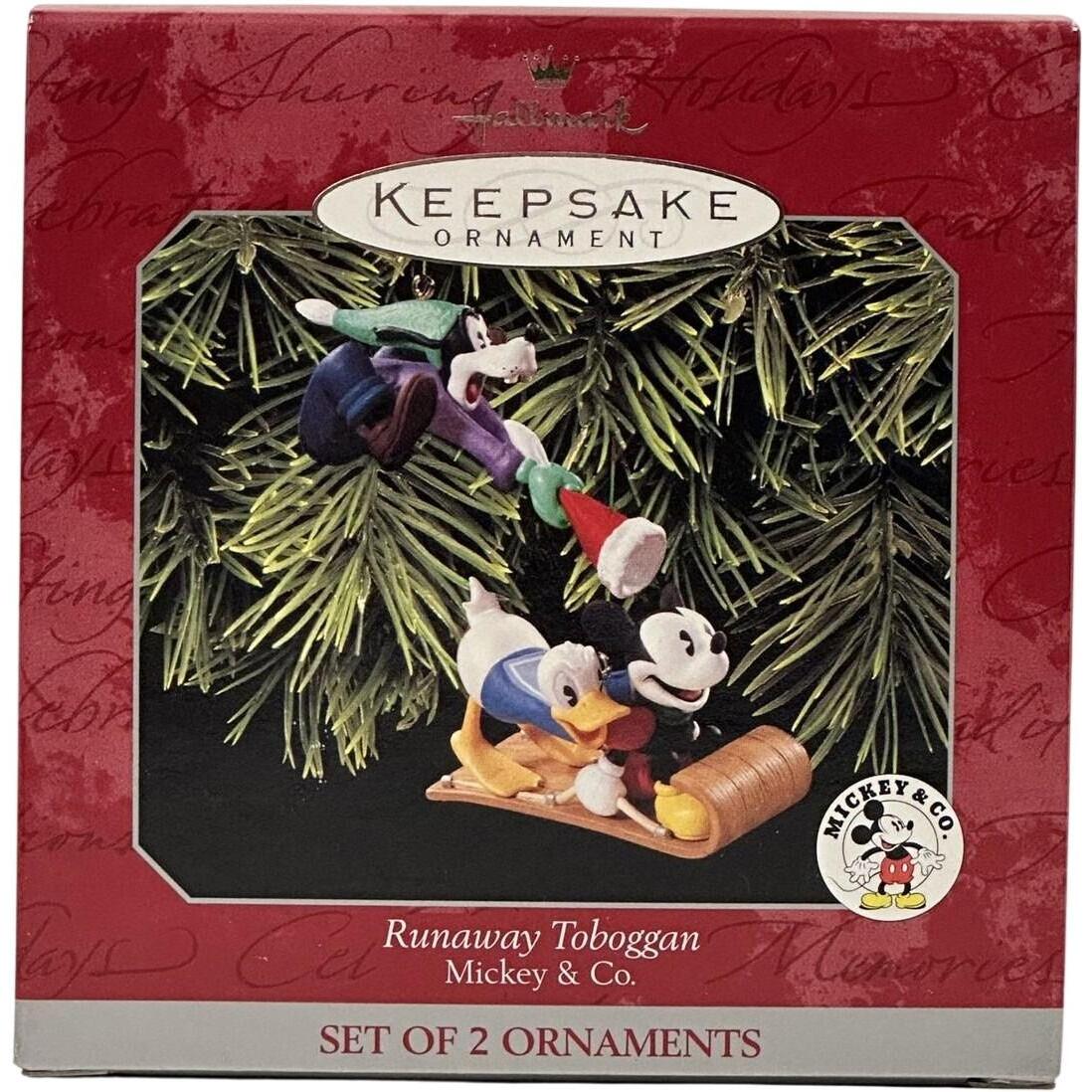 1998 Runaway Toboggan Hallmark Ornament (Mickey & Co) QXD4003