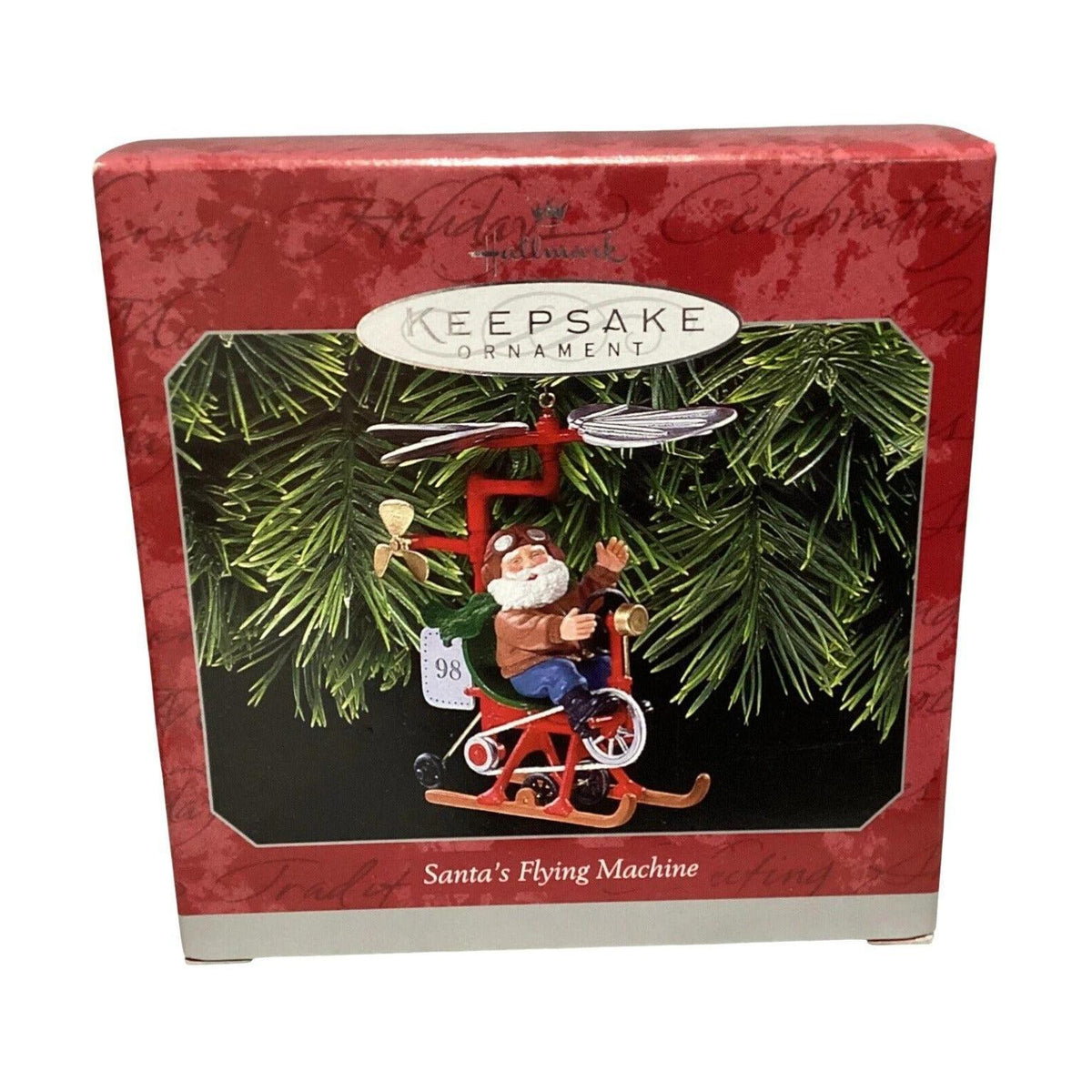 1998 Santa's Flying Machine Hallmark Ornament (Santa Claus) QX6573 Image2