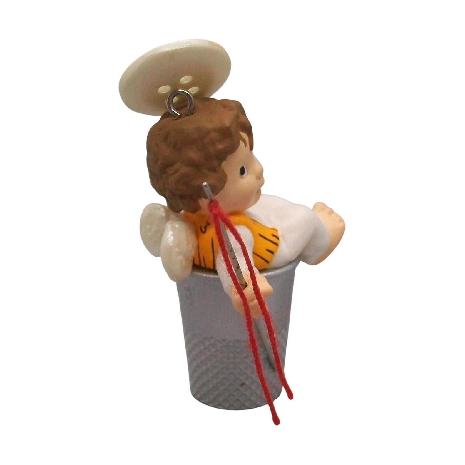 1998 "Sew" Gifted Angel Hallmark Ornament (Sewing and Thimble) QX6743 Image6