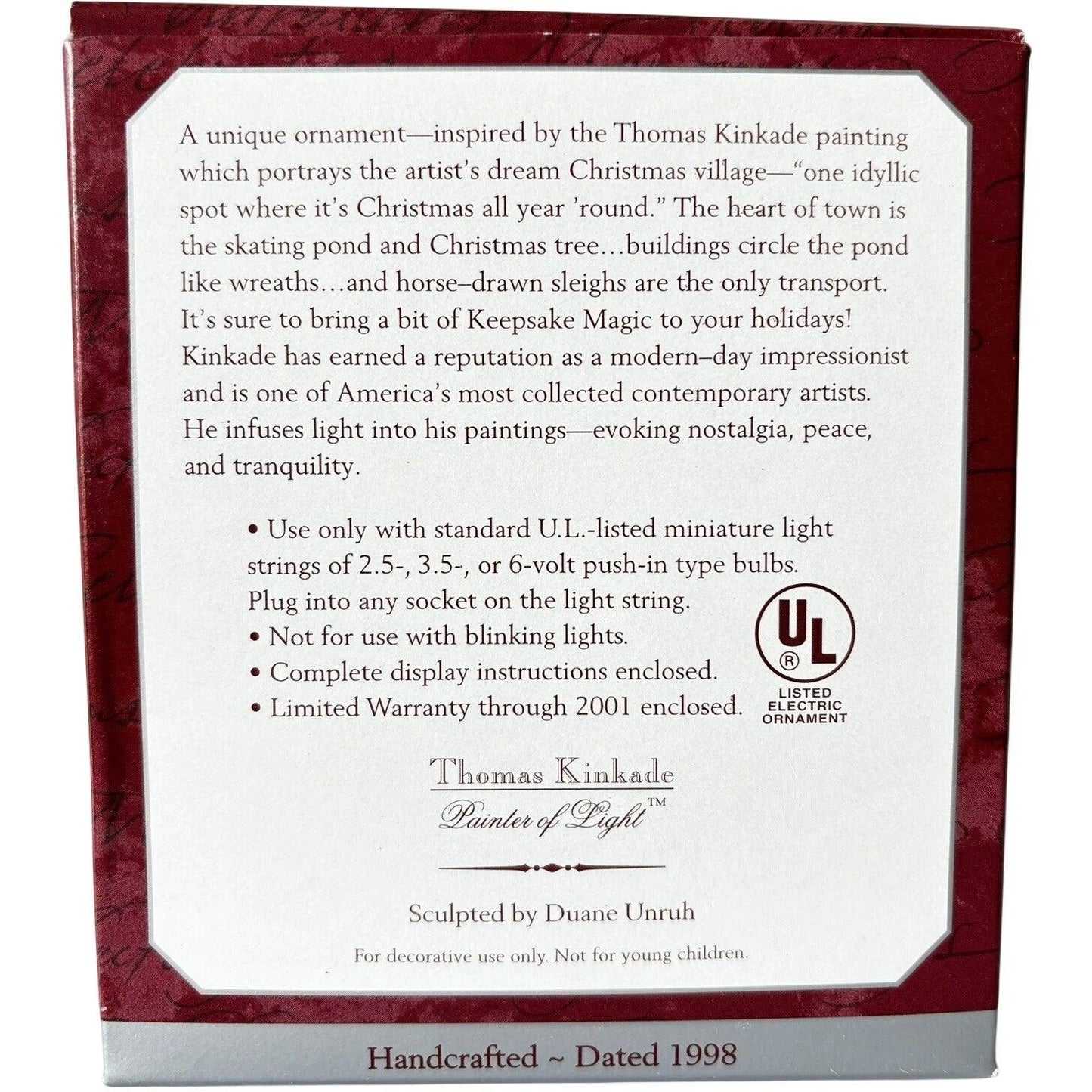 1998 St. Nicholas Circle Hallmark Ornament (Thomas Kinkade) QXI7556