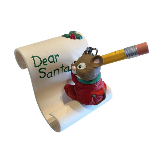 1998 Writing to Santa Hallmark Ornament (Mouse) QX6533 Image1