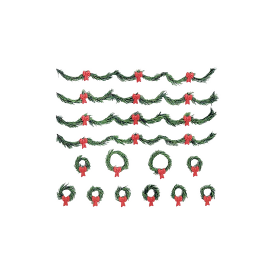 1998/2002 “Holiday Trimmings” Set of 14 – Department 56 Village Accessories — Item #56.53042 Image1