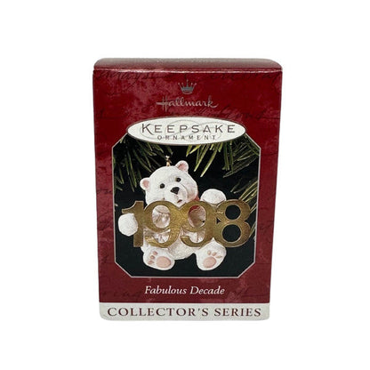 1998Polar Bear with Brass 1998 Hallmark Ornament (Fabulous Decade) QX6393