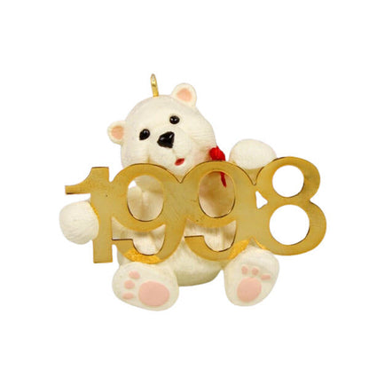 1998Polar Bear with Brass 1998 Hallmark Ornament (Fabulous Decade) QX6393