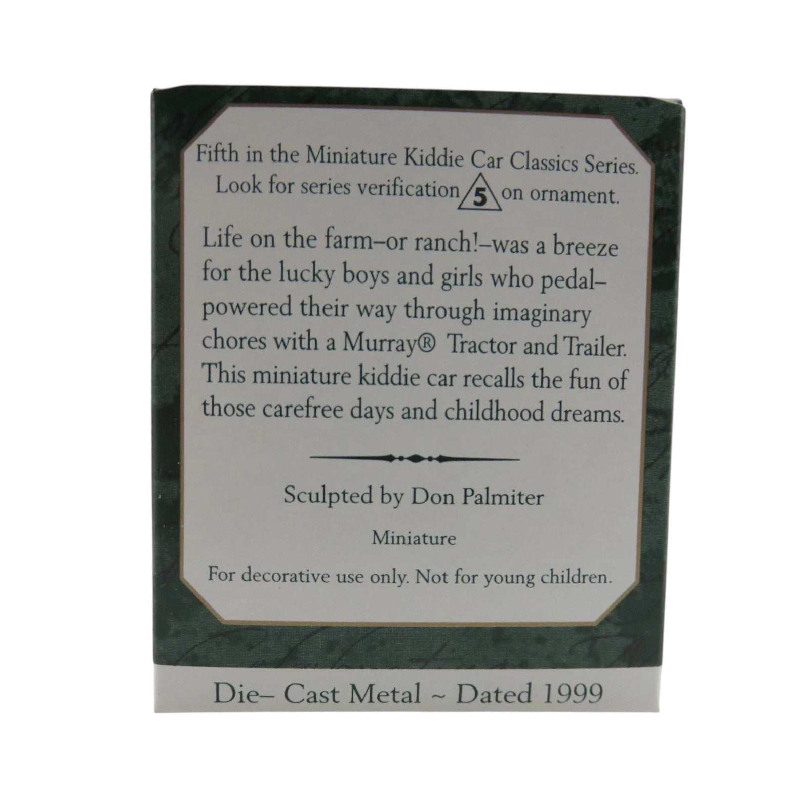 1999 1955 Murray Tractor and Trailer Hallmark Ornament (Miniature Kiddie Car Classics) QXM4479 Image7